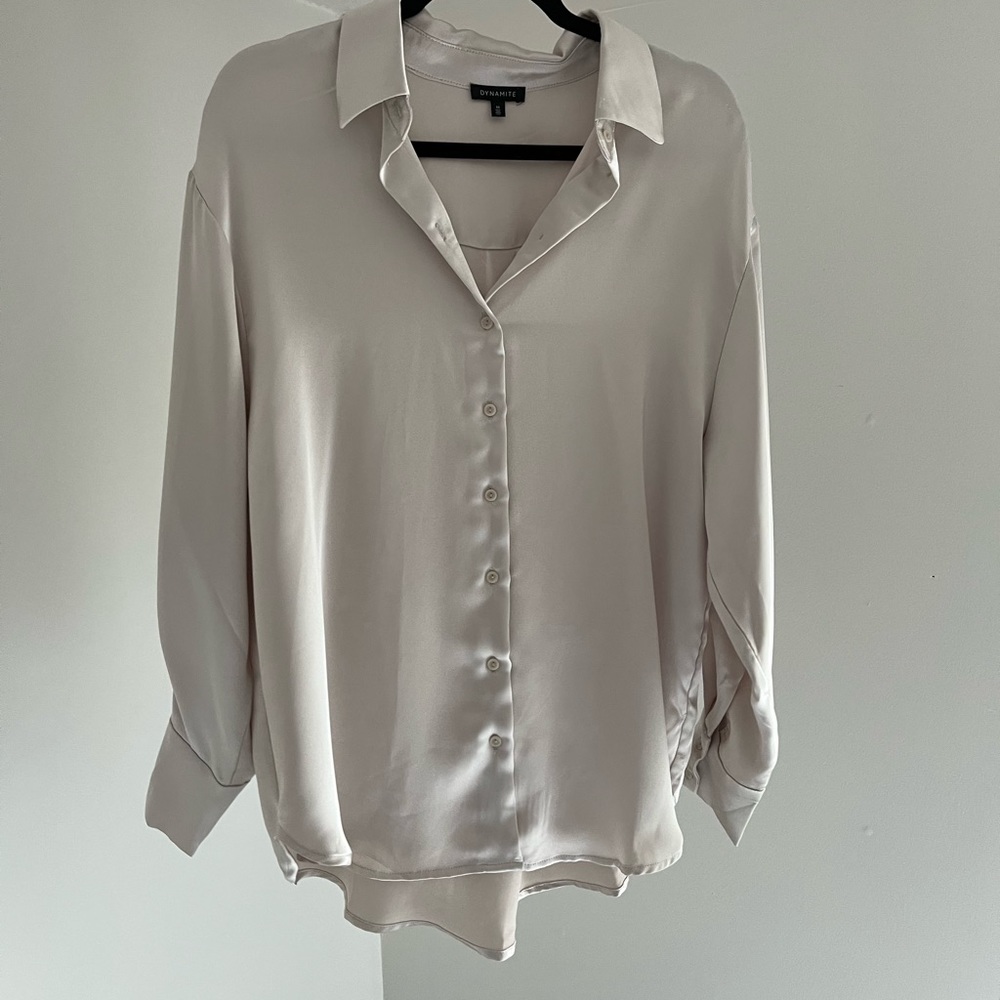 NWOT Satin Button Down Shirt